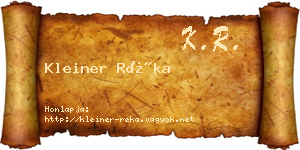 Kleiner Réka névjegykártya